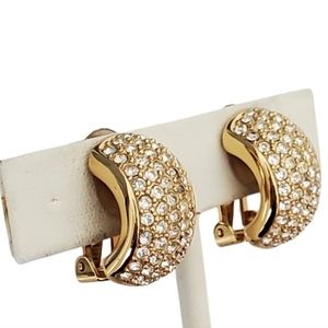 Authentic Christian Dior Clip-on Huggie Earrings